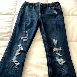Abercrombie Kids dark ripped jeans